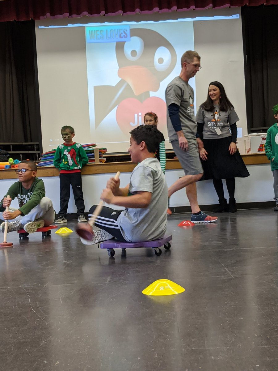 WESMath1's tweet photo. JiJi came for a visit today!  Anybody need a plunger for some races?  @STMath @Mass_STEMHub #STMathMA https://t.co/DrJgY0zlBt