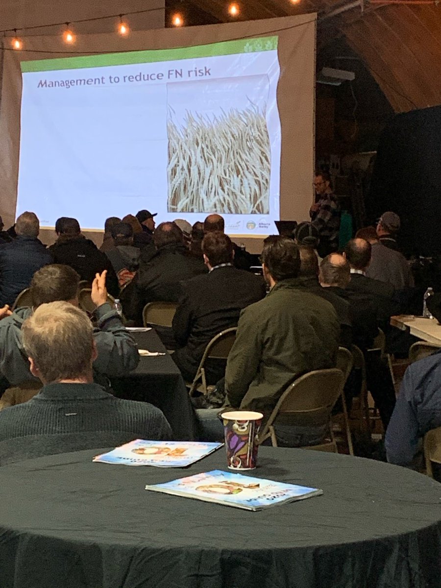 FPGenetics's tweet photo. Jeremy Boychyn @BoychynJeremy discusses falling number management on the farm @Stampseeds winter grower meeting. Variety selection is important #AACViewfield is great option . #cerealseedexperts https://t.co/EMoaXd36wv