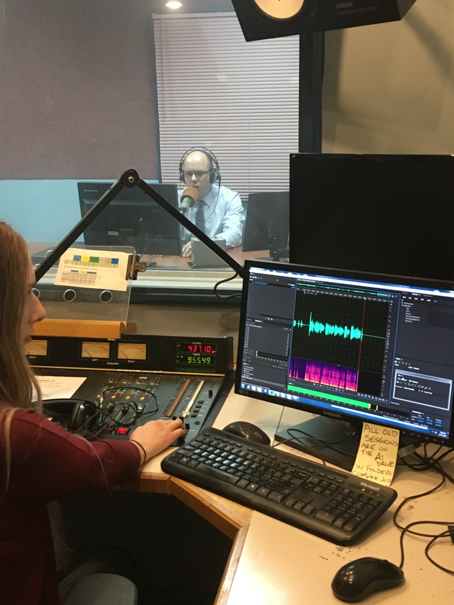 CaldwellRoach's tweet photo. Thanks to Big Dog 100.9 and Nova Scotia's Pure Country for a great recording session yesterday. Here is Christine MacKellar nervously excited before taping and Andrew Raymakers in action in the studio. Thanks for doing it guys! We can't wait to hear the new spots! #CaldwellRoach https://t.co/QhcGPqTvRe