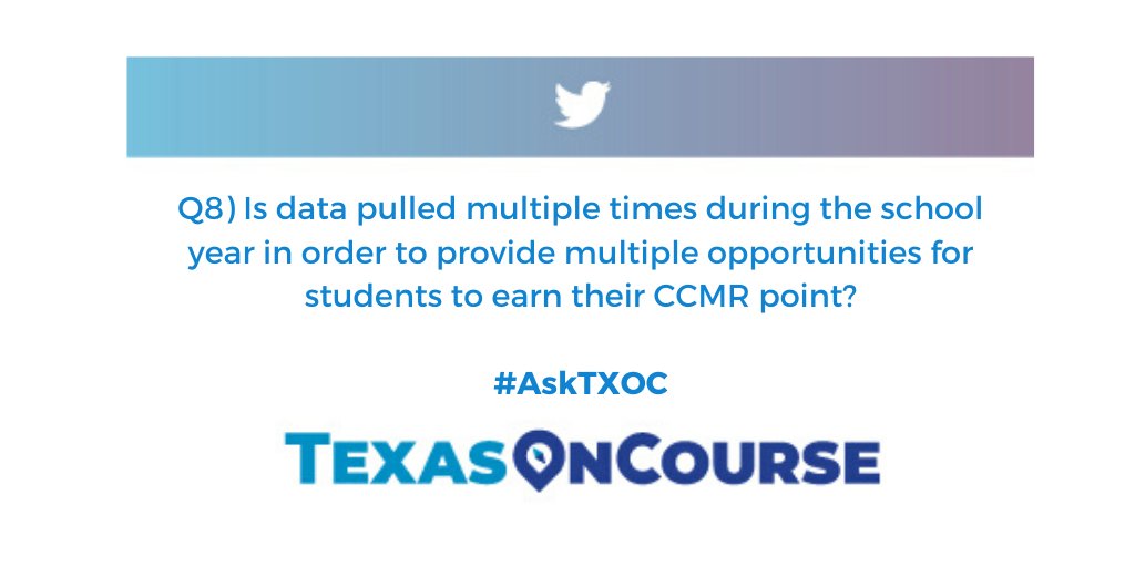 TexasOnCourse's tweet photo. Q8) How often does #CCMR data get pulled, anyway? #AskTXOC https://t.co/FfETTFTvgJ