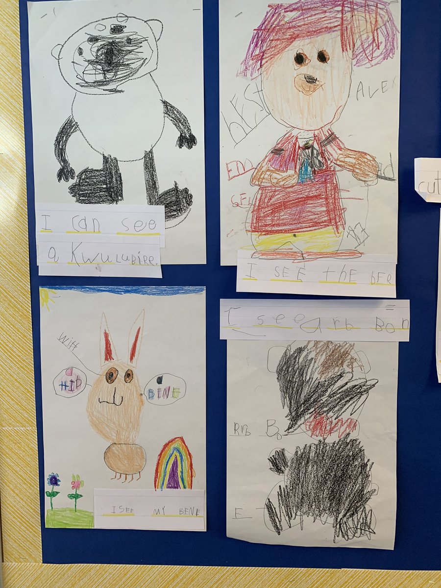 readingteachsu's tweet photo. Stopped to take in some kindergarten writing this morning. Thanks for giving me a sneak peek into your class. #showandtell #writingforreaders #tcrwp #natickps https://t.co/Vms0XIvYXl