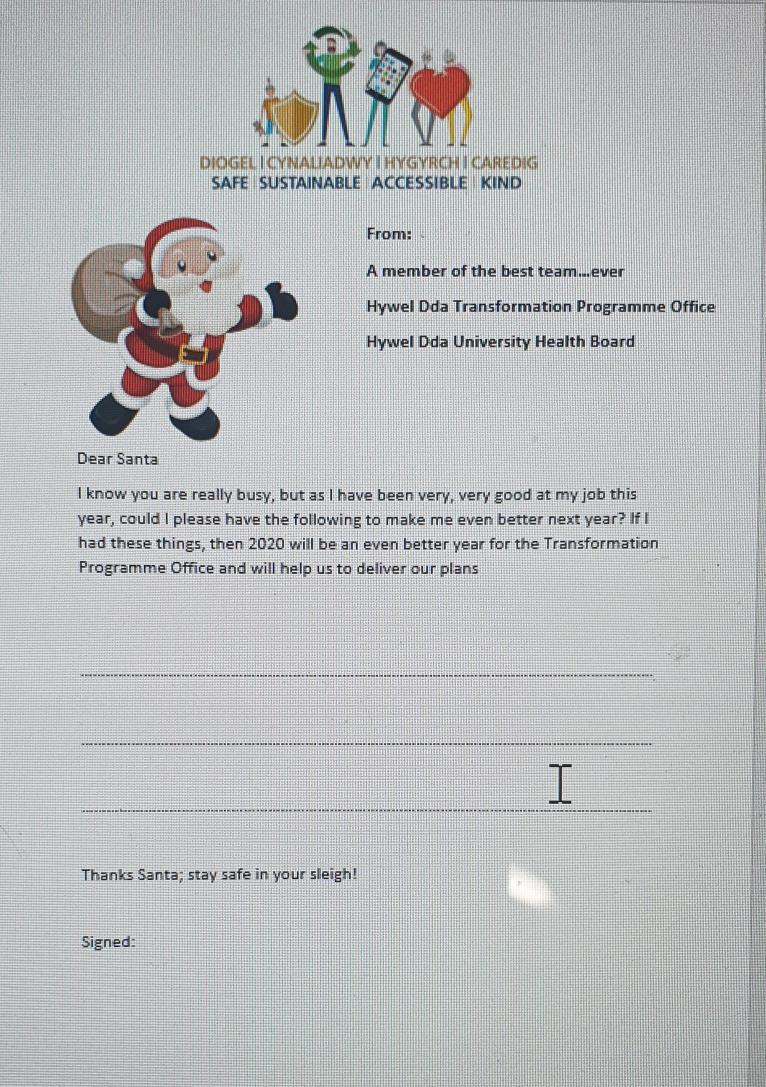 RyanDaviesLibby's tweet photo. Such a lovely idea from one of our fabulous #TransformationProgrammeOffice today ๐ We all get an opportunity to define what will help us make a difference in our roles next year & discuss this as a teamโค#2020LetsBeHavingYou #BrilliantColleagues @kloerp @HywelDda_values @lisagos https://t.co/3NjjGw7kxq