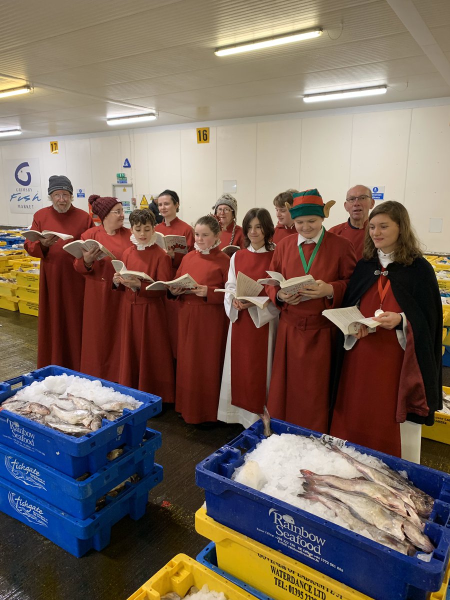 Our annual visit to <a href="/GyFishMarket/">GrimsbyFishMarket</a> to sing Carols was this morning.  Always much enjoyed by all in the Choir, our thanks to Martin and Becky for their welcome.