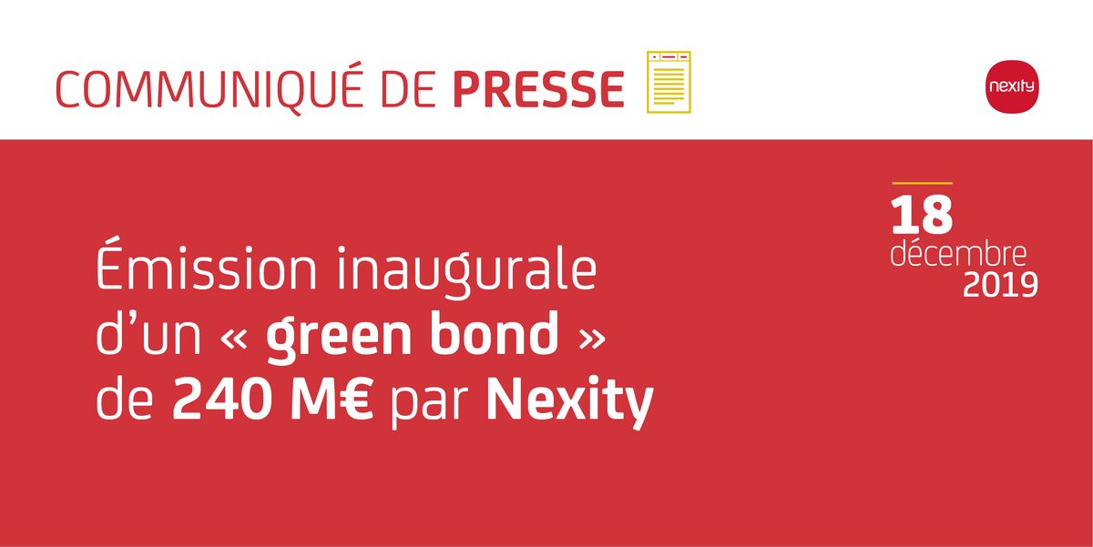 Julien_Carmona_'s tweet photo. Très fier que Nexity soit le 1er promoteur&amp;opérateur immobilier français à émettre des obligations vertes Nous levons aujourd’hui 240 millions d’€ de #GreenBonds pour financer des projets immobiliers résidentiels répondant à des objectifs bas carbone https://t.co/IJjxzWZevA 1/2 https://t.co/lWaoyNKRE6