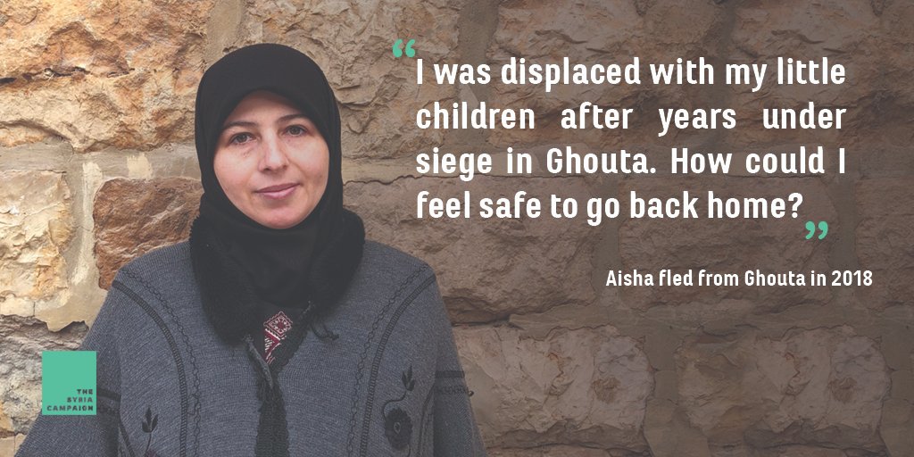 TheSyriaCmpgn's tweet photo. Syrian refugees in Lebanon are facing pressures to return to Syria. We asked a group of women who fled Syria to Lebanon why they can’t go back (we have used pseudonyms). @UNHCR has the responsibility to ensure refugee returns are safe and voluntary. #ProtectRefugees #RefugeeForum https://t.co/k8nHSUAV26