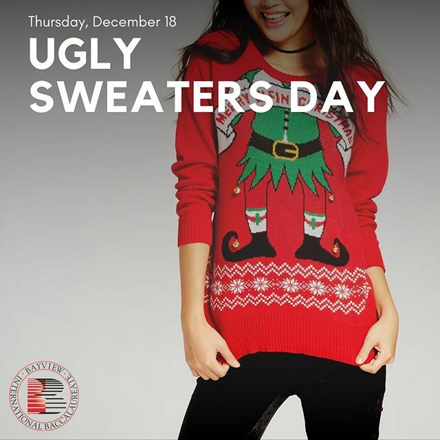 The holidays and winter break are right around the corner! Wear your ugliest festive sweaters tomorrow to celebrate the third day of spirit week! You have no excuses not to participate; wear your normal sweater 🙂❄️ ift.tt/2Z4wQEg