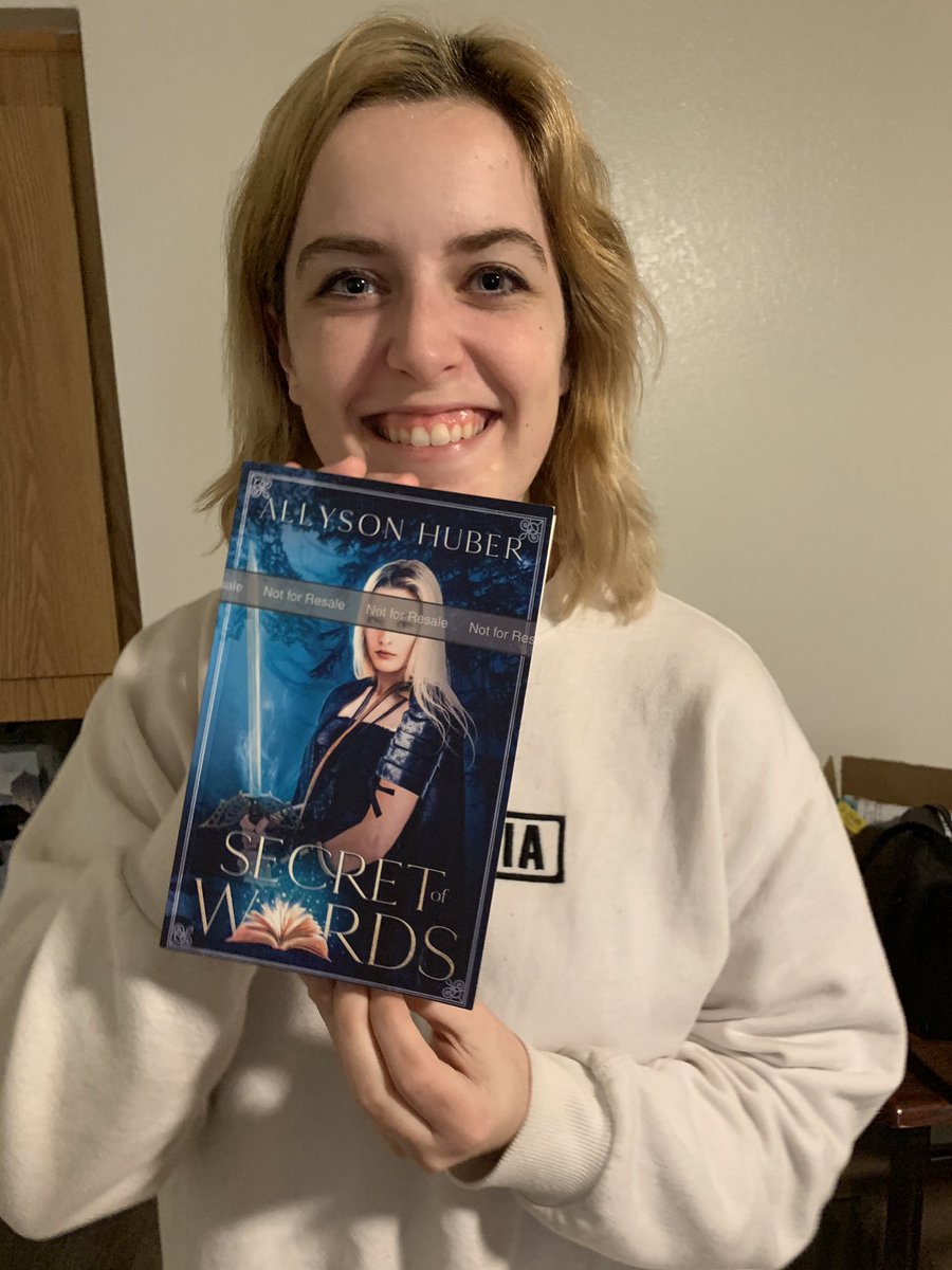 AllysonHuber14's tweet photo. Hey everyone! I am so excited to announce that I have received the paperback copy on my book. It looks incredible and I am so excited to open Secret of Words to the public. Keep tuned for updates #writers #writingcommunity https://t.co/IdCSUNr4Jl