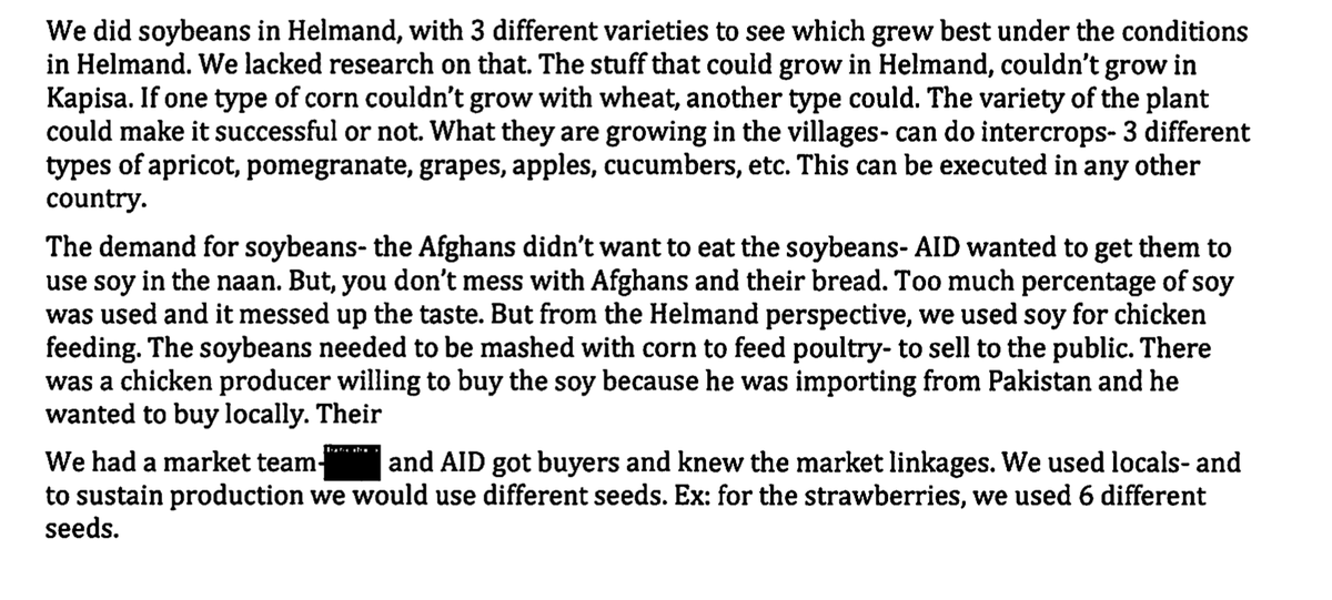 More on the bizarre crusade to get Afghans to eat soy. Afghans did not want it in their bread. 171/n