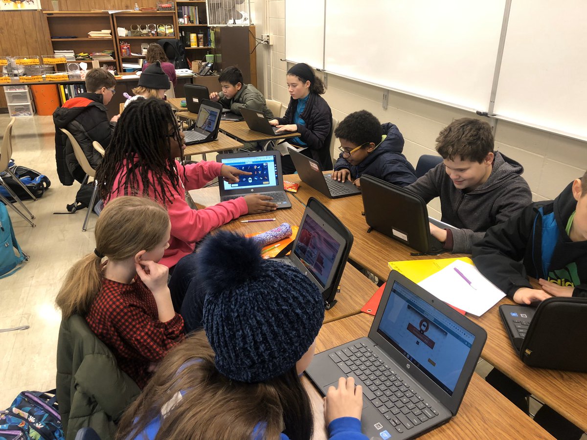 esbruening's tweet image. Lots of students participating in #HourofCode2019 this week! @NWJHTrojans