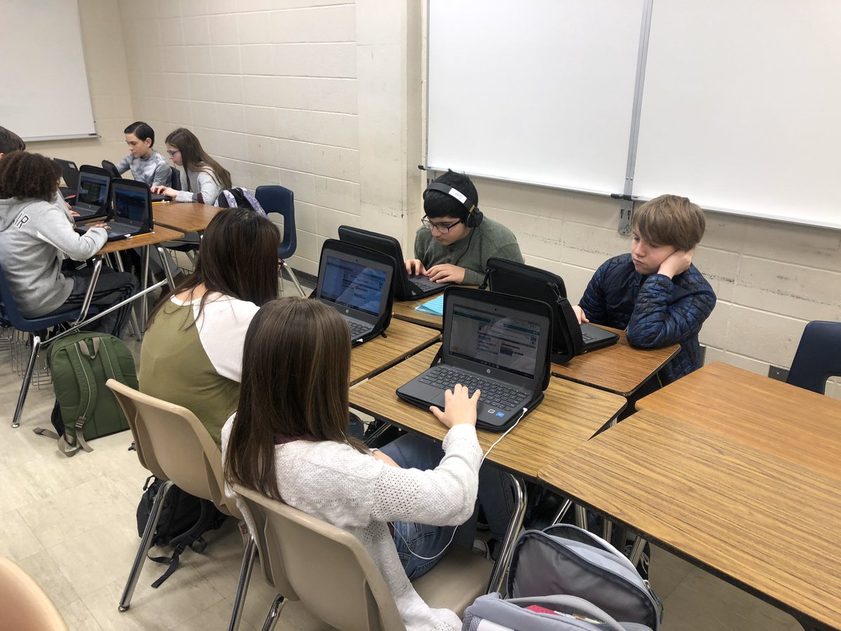 esbruening's tweet image. Lots of students participating in #HourofCode2019 this week! @NWJHTrojans