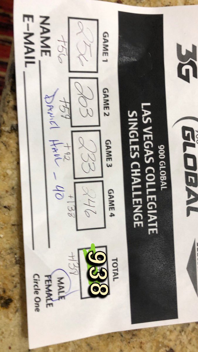 FloppyPENGuinn's tweet photo. Bowled the Las Vegas Singles Challenge last night and finished in 11th! Had a great time. Was very high scoring. Didn’t miss a single makeable, only had 2 opens (Greek Church & Big 4 both game 2). @TrackBowling #TactixHybrid gms 1 3 & 4, @HammerBowling #WebTE gm 2. #EBI #GoBraves https://t.co/0Va2YoiwD0