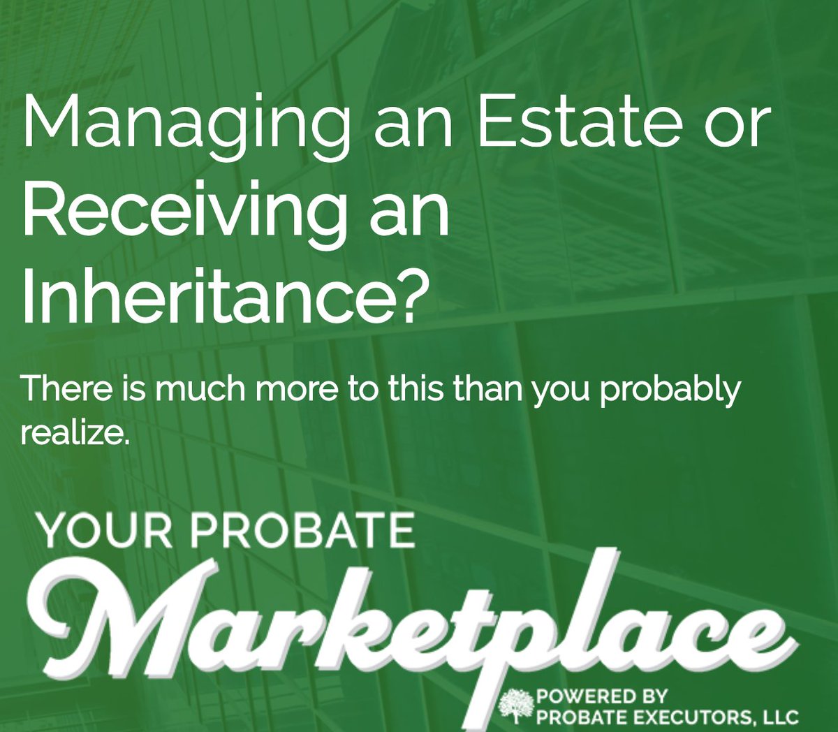 probateexecuto1's tweet image. If you are settling a loved one&apos;s estate or receiving an inheritance, we have services and solutions you need. Learn more at ProbateExecutors.com

#ProbateExecutor #PersonalRepresentative #Inheritance #Heir