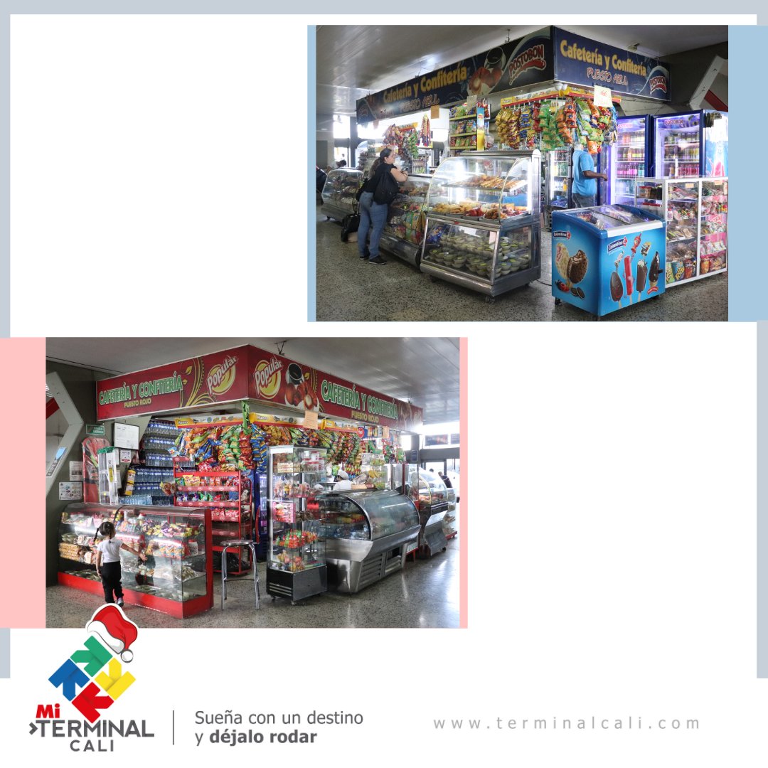 MiTerminalCali's tweet photo. ¡Acércate a las Cafeterías y Confiterías ubicadas en el tercer piso de #MiTerminalCali, compra el *mecatico* y disfruta tu viaje!.
.
#SueñaConUnDestinoYDéjaloRodar #Locales #TerminalCali #FelizMiercoles https://t.co/dK9MLoejgg