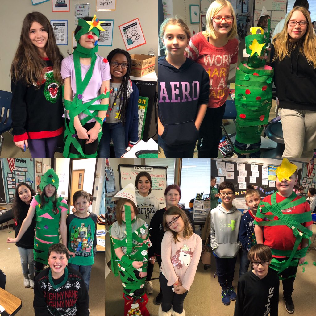 MrsTay22's tweet photo. As a celebration of finishing our collaborative class book, we had a Human Christmas Tree competition! So much fun!! https://t.co/2cK6nWIXjY