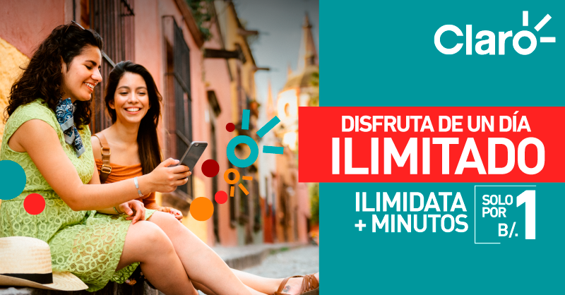 ClaroPanama's tweet photo. 😱Disfruta de un día de #ilimiDATA + minutos solo por B/.1. Actívalo al *123# 🙌🏻📲 https://t.co/HEF9HnMHBG #ilimiDATA #SomosClaro #IlimitadoPorUnDía https://t.co/2GhIklhytt