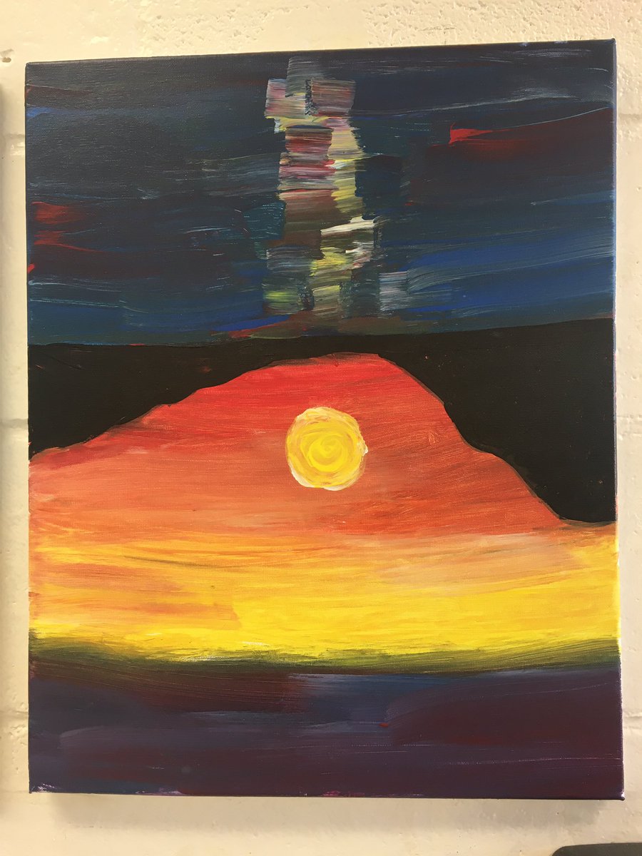 kallen7953's tweet photo. One of my students put a big smile on a fellow Falcon today by presenting him with a replication of a painting he has been admiring for months. Johnathan definitely has the “gift of artistry” https://t.co/rNtnU50u0i