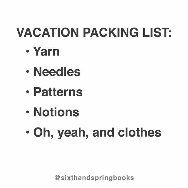 Don’t forget the essentials as you head out of town for the holidays. 😉 🧶 🧶 🧶

#knitting #knitters #knitoholic #knitlife #knitlove #knitknitknit #knitallthethings #vacationknitting #yarn #wool #instaknit #knitstagram #knittersofinstagram #knittersoft… ift.tt/2EyMka6