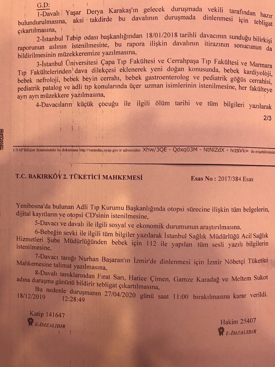 Bugün Tüketici Mahkemesinde duruşmamız vardı. 3 senenin sonunda bir mahkeme kararında alamadığımız ve dosyada kanıt unsuru oluşturacak belgelerin istenmesinin sevincini yaşıyoruz.