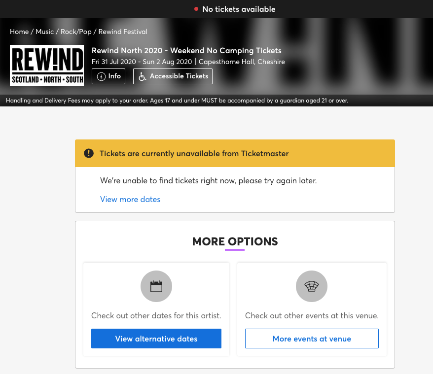 sezlic's tweet photo. @rewindfestival Ticket page is broken. https://t.co/GJM6cbkZkC