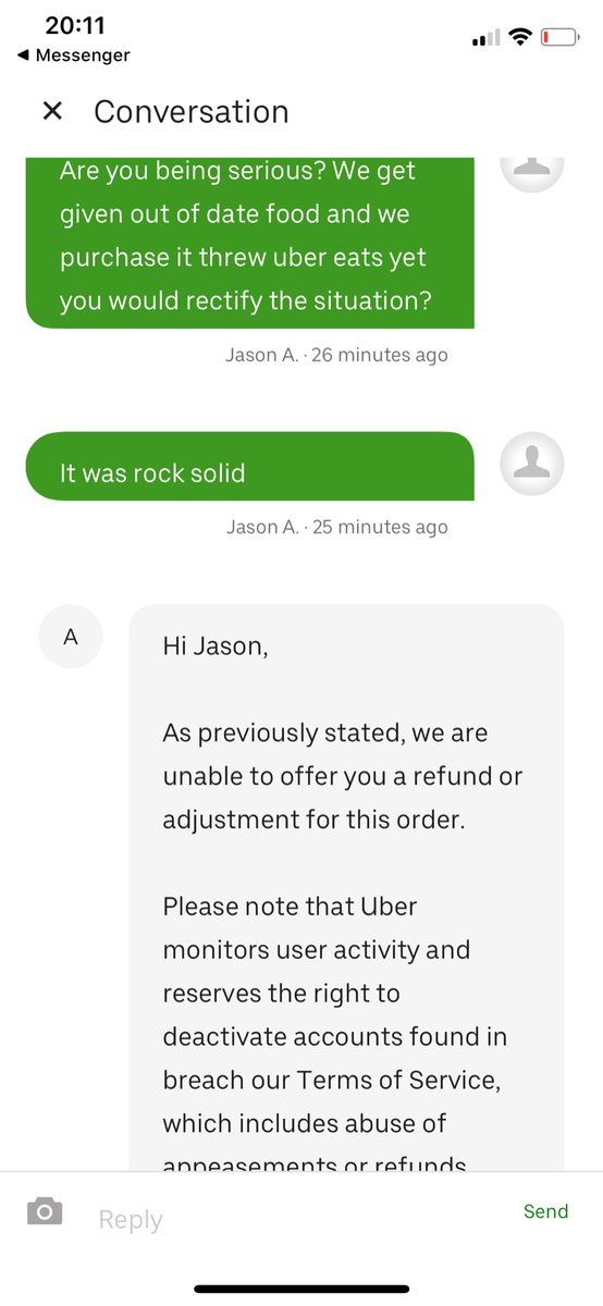 EmsThomas1992's tweet photo. @UberEats this is a joke buy food it comes out of date! Yet you won’t do anything about it? Definitely won’t be using again. What a joke seriously. This has happened to many times now...food missing/out of date/freezing cold yet you never want to rectify it https://t.co/H0aog3PkBG