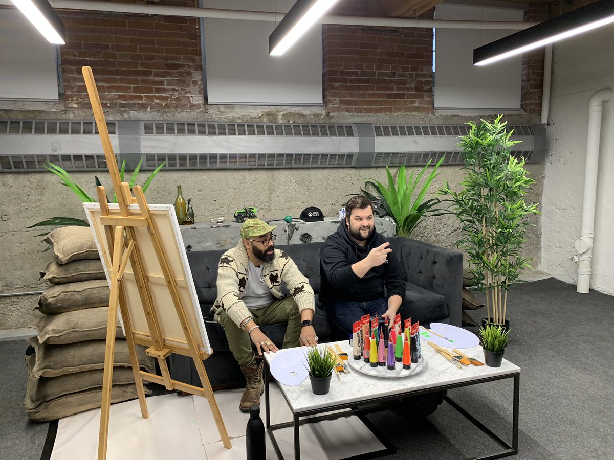 XboxCanada's tweet photo. Our final #XboxOneofOne stream is LIVE on @WatchMixer.
Tune in to check out @patrickmaka and @RainbowFrancks play Halo: Reach and some Untitled Goose Game while creating their own piece of art!
๐: https://t.co/0VKNZMZQ1w https://t.co/N9ErJ3K3Xo