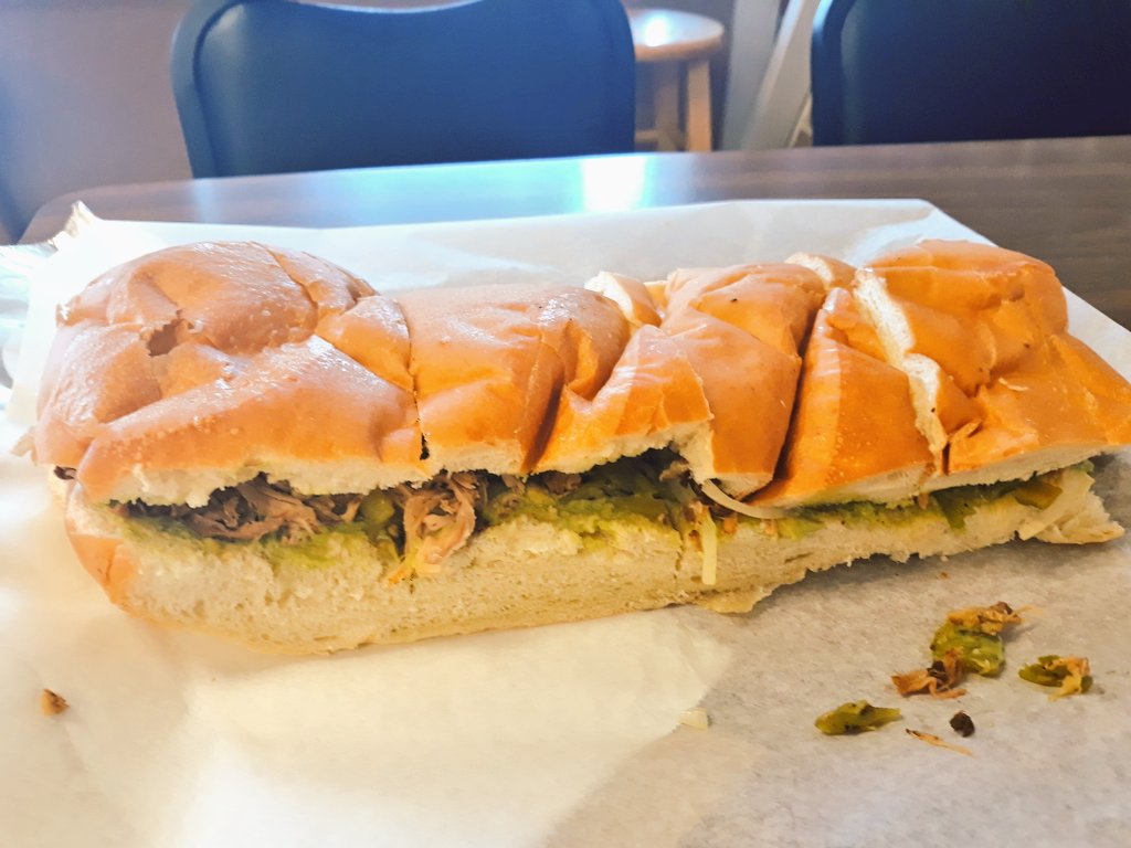 damienwillis's tweet photo. I fear I may have overdone it by ordering the "jumbo" carnitas sandwich for lunch. #CornerDeli https://t.co/kr9h2rd3gF