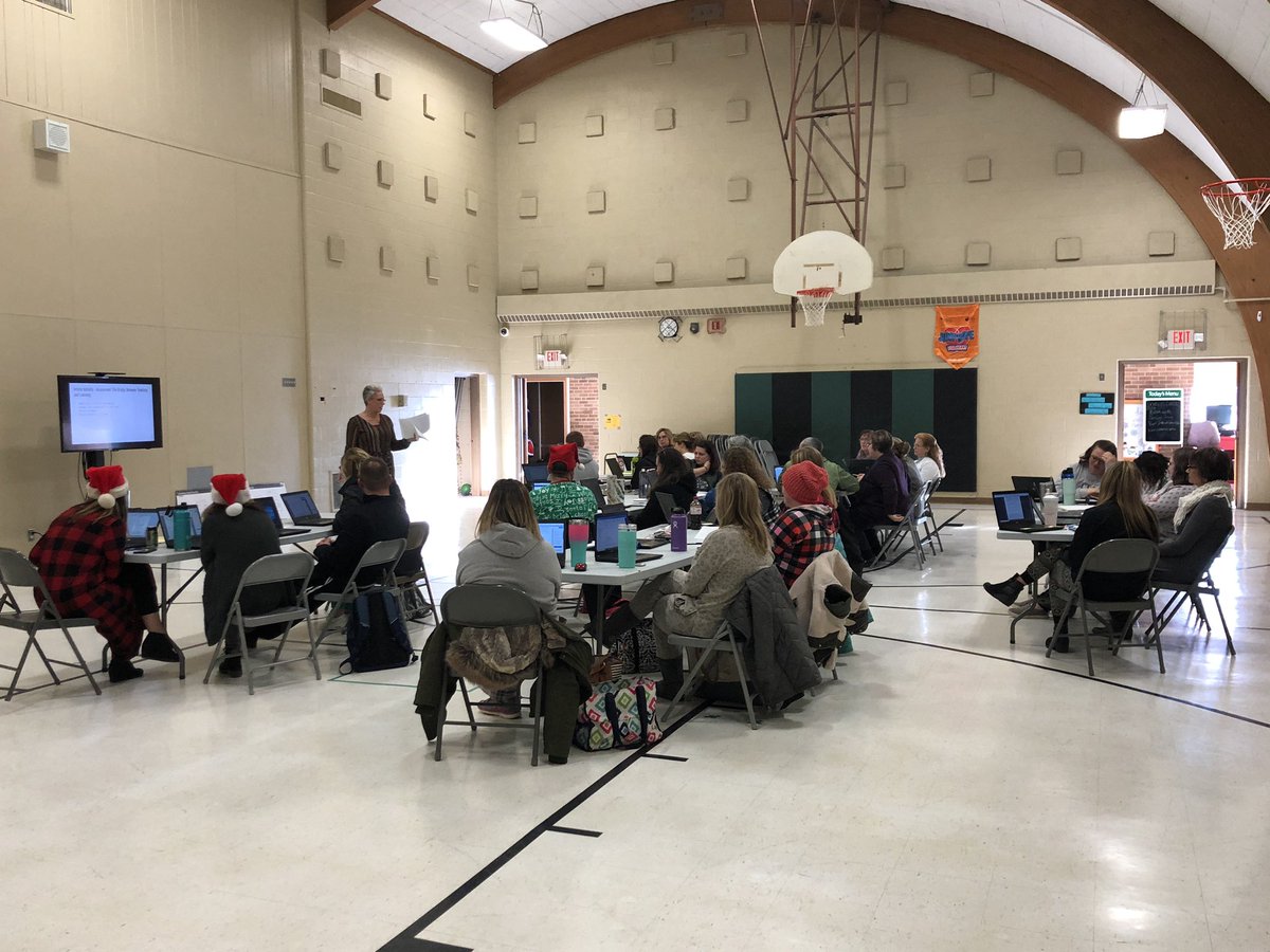 MelWellnitz's tweet photo. PAS Elememtary Staff learning today during PLC in the Hill Elementary Gym by discussing an article by Dylan Wiliam. #PASaligned #alwayslearning @tonijostamer @Kenerson66 https://t.co/X2vhOW7M3u