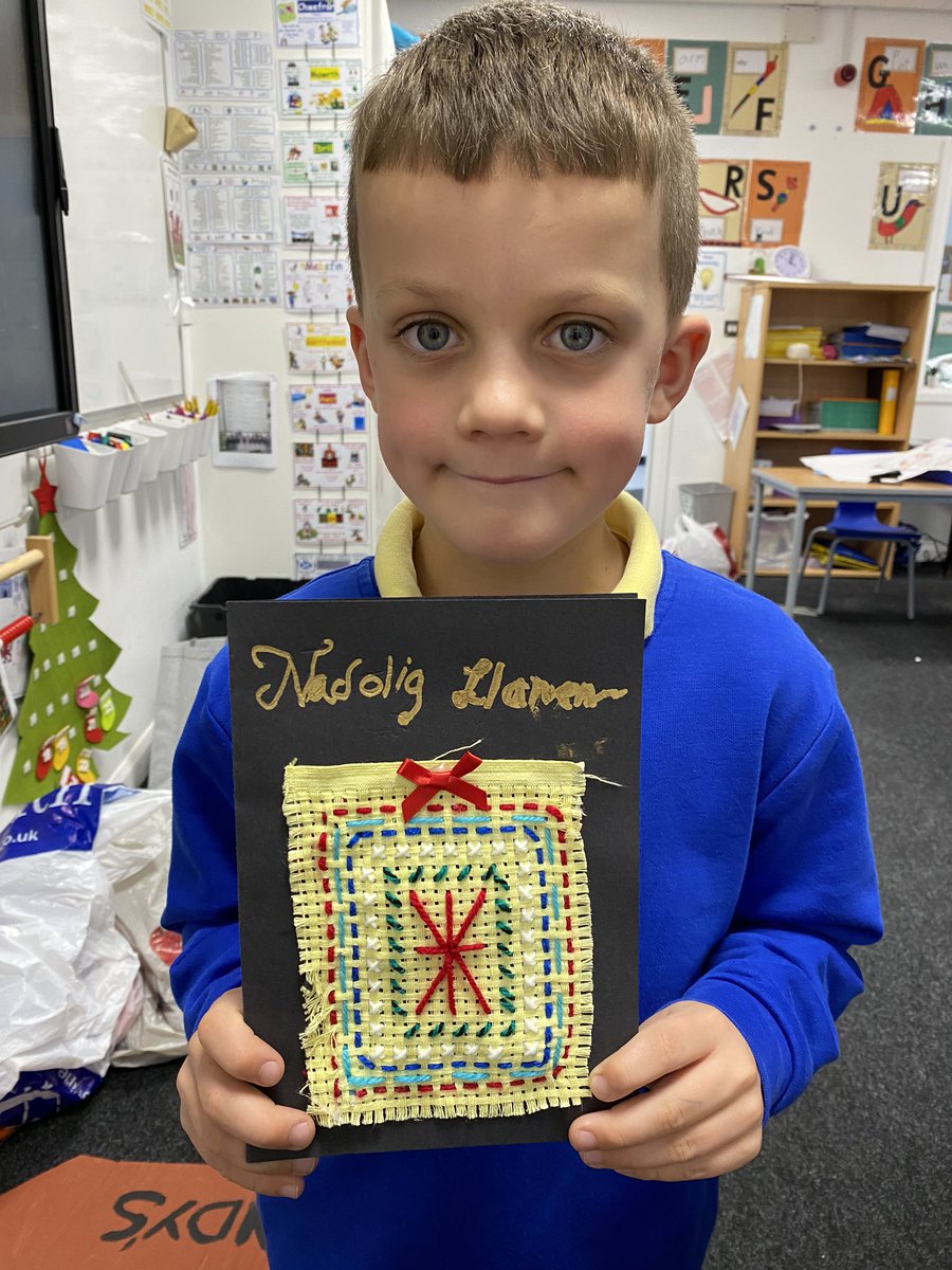 <a href="/cwmffrwdoer/">Cwmffrwdoer Primary</a> Here’s a sneaky peek at our Christmas cards! I couldn’t resist posting a few pictures as I am so proud of how hard the children worked on their sewing skills. Huge thanks to Miss Gilbert and @ccc9481d78f943a for their support and haberdashery knowledge! 😀