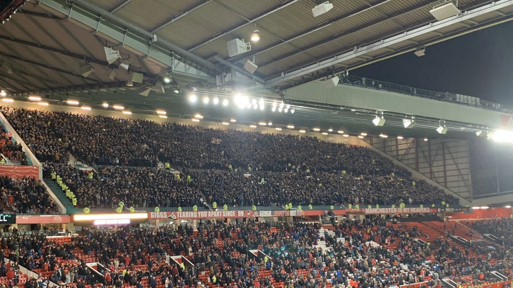 AwayDays_'s tweet photo. Colchester fans at Old Trafford tonight. https://t.co/j4nzbqhrjG