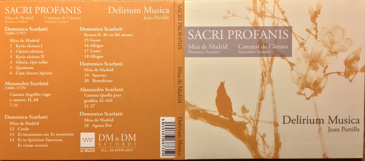 de_noriega's tweet photo. Por fin‼️ El esperado nuevo 💿 #SacriProfanis de Delirium Música y #MariaHinojosa‼️
Y con notas de #MaríadelSer.
Se despide 2019 con un disco extraordinario, cocinado a fuego lento y del que se hablará.  #ReallyBeautiful
👏👏👏 
#DomenicoScarlatti #AlessandroScarlatti
🌟🌟🌟 https://t.co/d3KOFwodLx