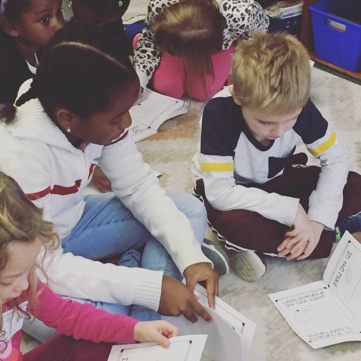 WatershedPCS's tweet photo. It’s #HibernationWeek at WPCS! 3rd Grade read to Kindergarten about hibernating animals and then the worked together to build dens for some of the animals from the recycled materials that 3rd grade has been collecting. #collaboration #weareallpartofthewatershed https://t.co/VkeoUUtKAr