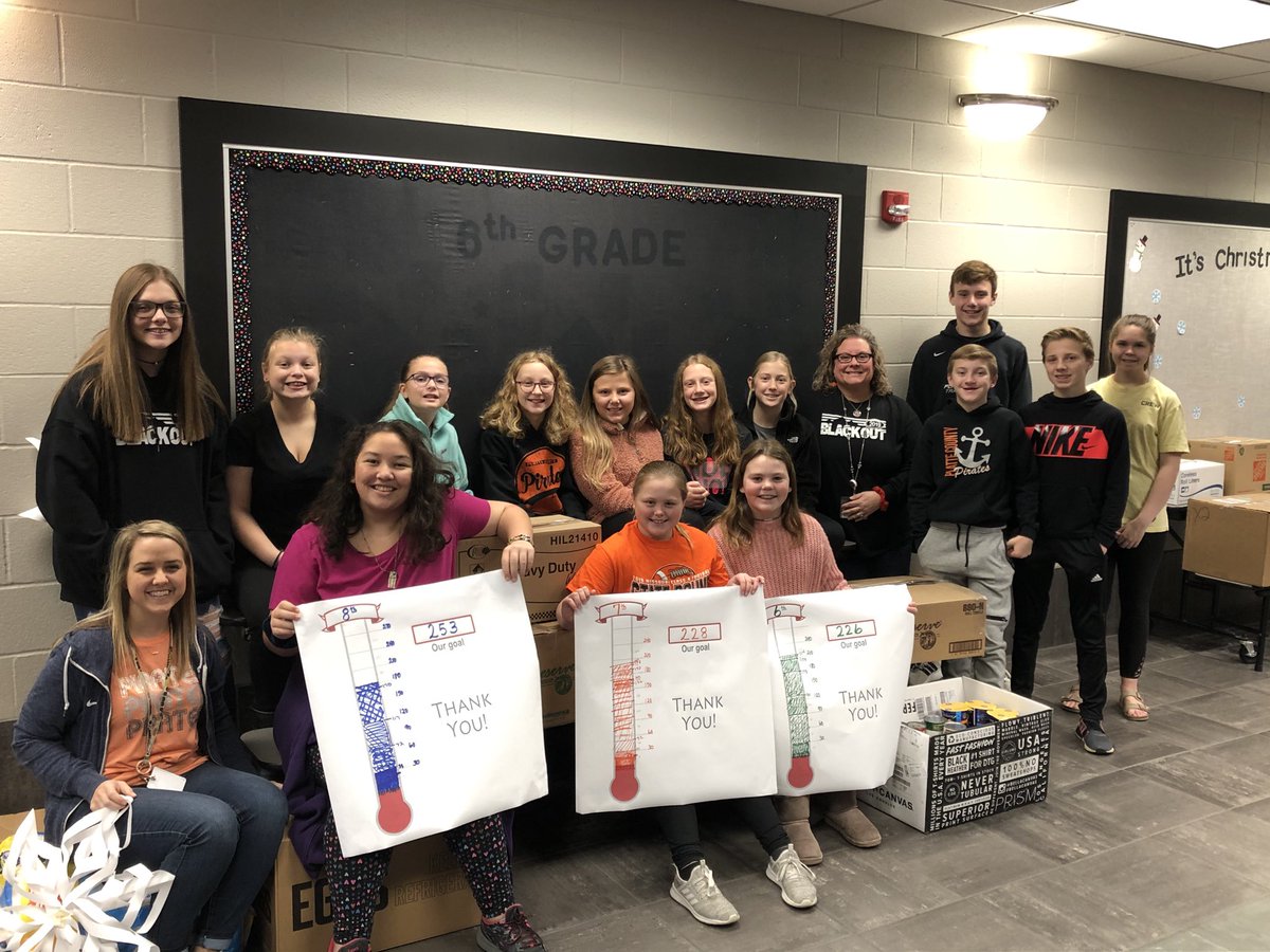 PrincipalsPCMS's tweet photo. Platte City Middle School student council organized a donation drive collecting over 600 items for the Day of Hope and our school districts Treasure Chest. #kcchiefshuddlefor100 #CharacterChallenge #UnitedWay #EVERFI https://t.co/b4JENhwpLE