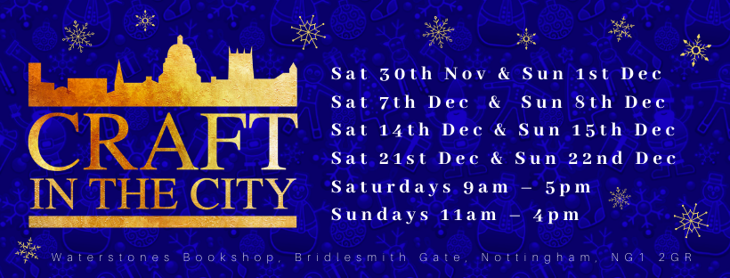 Not quite sure where the time's gone but it's our 4th and final weekend before Xmas this Saturday and Sunday <a href="/WaterstonesNG/">Waterstones Notts</a> - check out the beautiful arts and crafts from over 20 Nottingham artists - drop in to see us on the 4th floor #buylocal