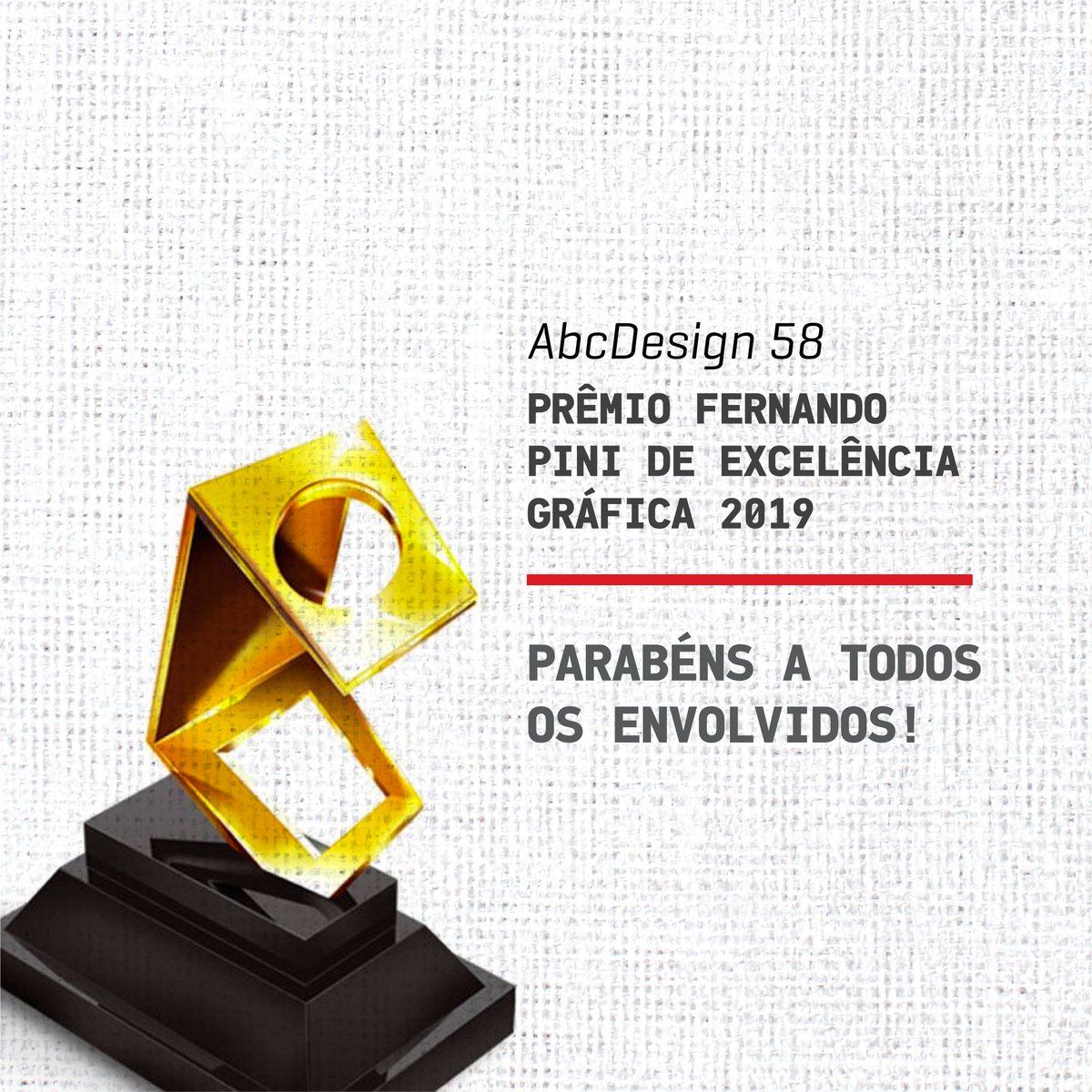 revistabcdesign's tweet photo. A abcDesign foi condecorada com o Prêmio Fernando Pini de Excelência Gráfica 2019 ! 🤩
Nossa imensa gratidão a todos os envolvidos na criação desse material! ❤️ https://t.co/6C1R7QnUjl
