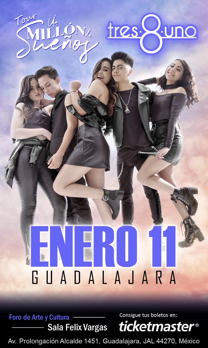 #Luvers de Guadalajara 🤩 ¡Ya falta muy poco para el #UnMillónDeSueñosTour !
¿Ya tienen sus boletos para el 11 de Enero en el “Foro de Arte y Cultura”? 🎫 los boletos están disponibles en <a href="/Ticketmaster_Me/">Ticketmaster México</a> 
¡Ahí los vemos, los amamos! 🖤

Boletos 👉 ticketmaster.com.mx/tour-un-millon…