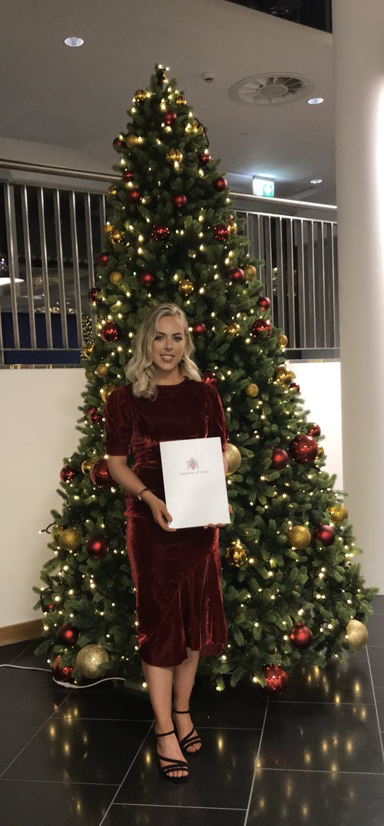 SarahCarters4's tweet photo. Yesterday marked a very proud moment, graduating @UlsterUni @UlsterSchSport as a Master of Science in Sport &amp; Exercise  Psychology w/distinction. A wonderful occasion spent with family to end 2019. Feeling very positive about what 2020 has to offer academically &amp; otherwise #proud https://t.co/sMQFN9Bkpi
