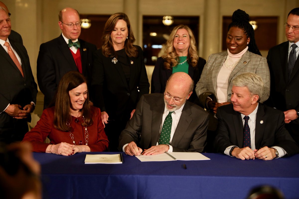 Governor Wolf signing a bill.