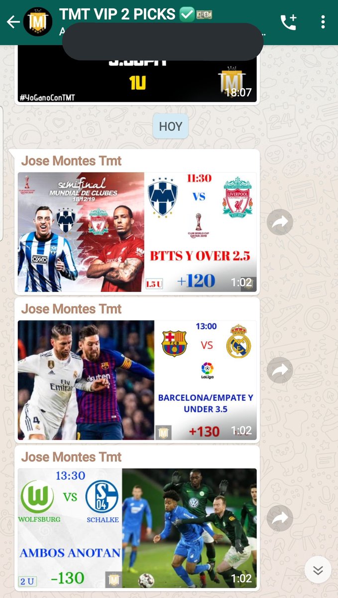 PICKSDETMT's tweet photo. Mañana perfecta en #TMTVIP nos vamos 3 de 3 ✅😍 con momios positivos🔥 y todavía falta #LMP y #NBA 

Barsa/Empate y Under 3.5 +130 ✅
Liverpool vs MTY BTTS y Over 2.5 +120 ✅
Wolfsburg vs Schalke BTTS -130 ✅

#YoSiGanoConTMT https://t.co/xw0sS7BaFs