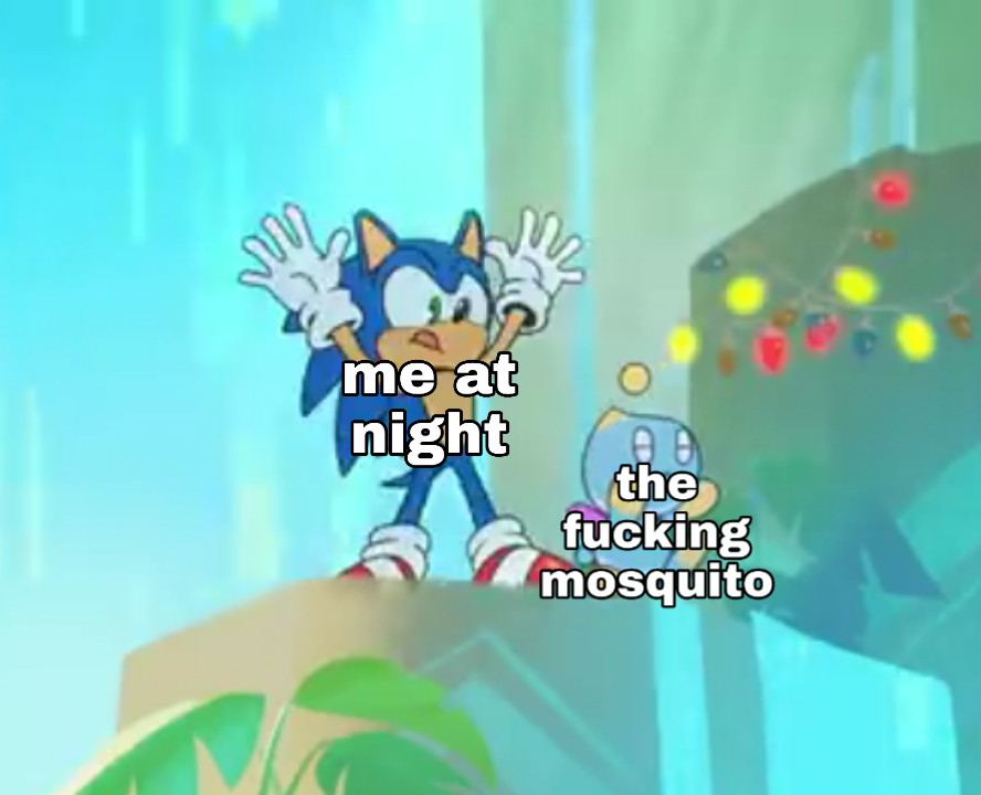 SorenNavy's tweet photo. Why are there still mosquitoes in December??
▪▪▪▪▪▪▪▪
#sonic #sonicthehedgehog #sonicmemes #chao #chaoinspace #chaogarden https://t.co/pzttUzRHWB