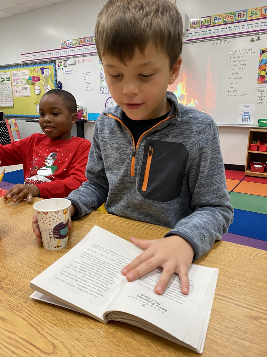 lizziechalpan's tweet photo. Celebrating our growth as readers of fiction books with some hot chocolate today ❄️☕️ #CCEisThePlace2Be https://t.co/bea7ErY88A