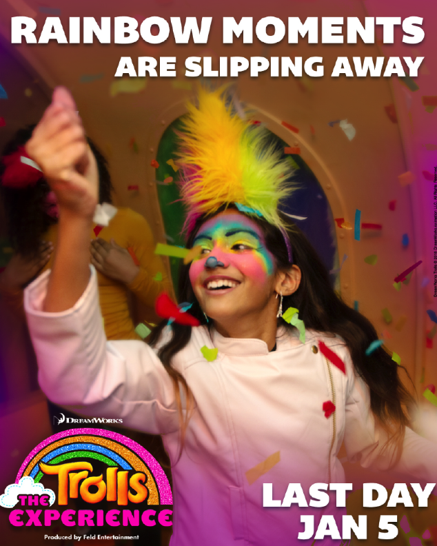trollstheexp's tweet photo. Hop aboard the Caterbus and make your confetti-filled dreams come true! 🌈
Join us at #TrollsTheExperience by January 5: https://t.co/L44K5c9EUD. https://t.co/hLhF4fuefd