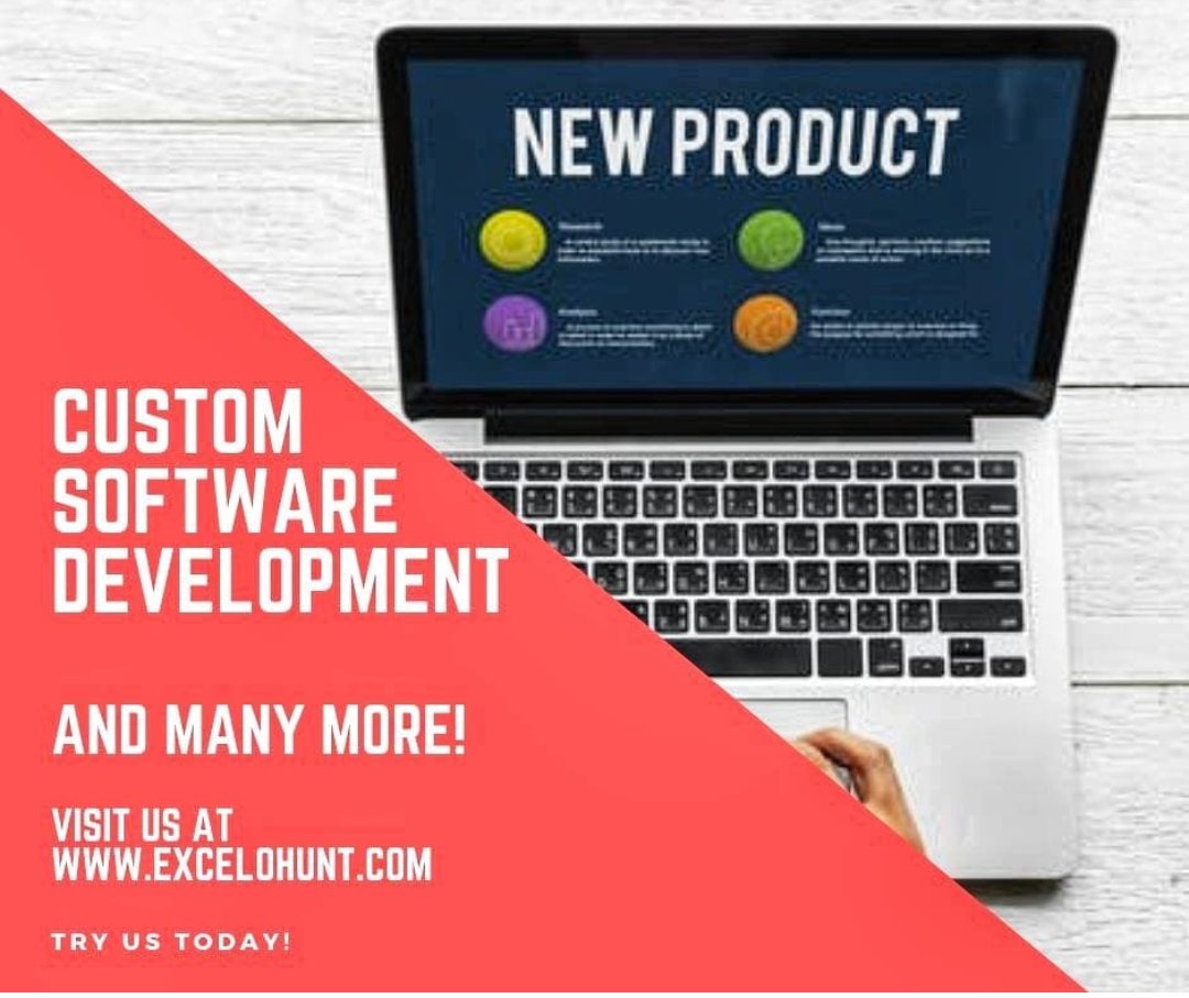 excelohunt's tweet image. &quot;Today if there is one thing that your business needs to run smoothly and efficiently, it is customized software solutions.
Lucky for you, at EXCELOHUNT we deliver outstanding software solutions
Visit excelohunt.com for more information or call us at 7814230573.