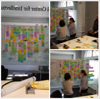 MRCenterEHS's tweet photo. Partnering with @humbleventures, the McCain - Ravenel Faculty advisor team engaged in a creative Sprint session this morning in the "Cube". #ehsmccainravenel https://t.co/tGoVaOxx1h