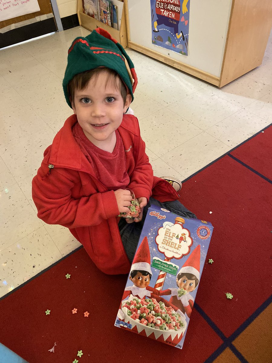 Special “elf on the shelf” snack for elf day in Kindergarten!