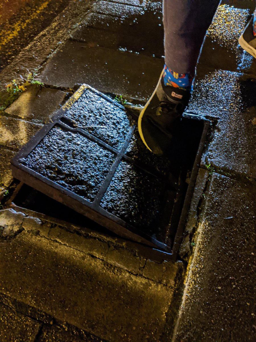WLauberts's tweet photo. @hackney @HackneyAbbott loose grating between the castle and brownswood pub, friend almost broke her leg tripping https://t.co/3HZDYA3pfr