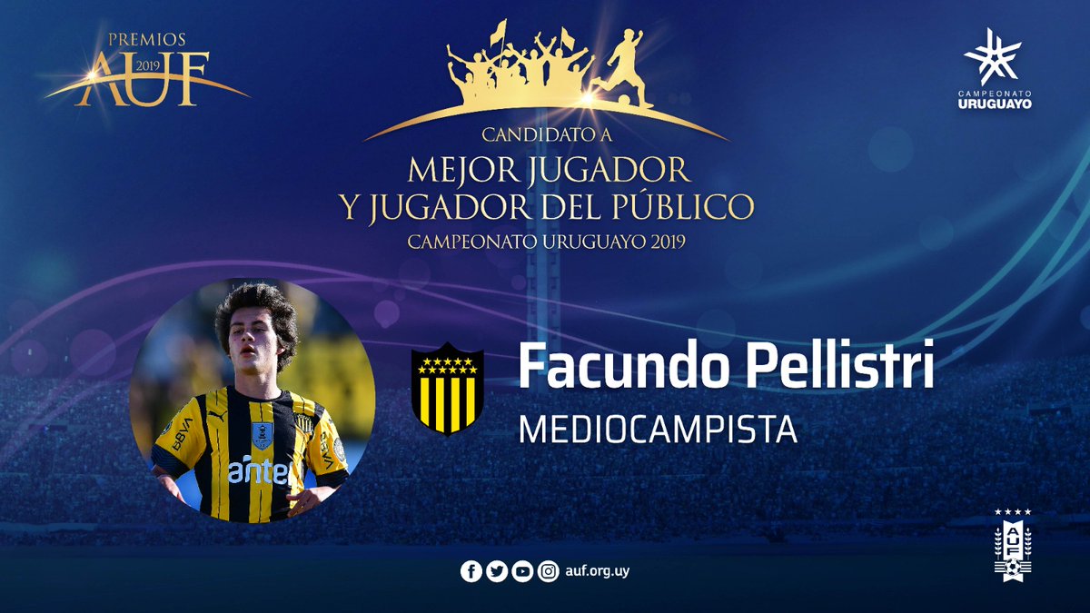 #PremiosAUF 🏆🏅

🔁RT a Facundo Pellistri para darle el voto del público como #MejorJugador, integrante del #EquipoIdeal y #JugadorDelPúblico del @CampeonatoAUF 2019.