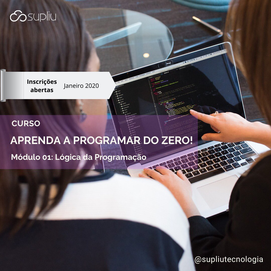 supliutech's tweet photo. As incrições estão abertas para o módulo Lógica da Programação do curso Aprenda a Programar Do Zero Supliu Tecnologia!!
🗓 Ocorrerá de 20 a 24 de Janeiro;
📍@guaja.cc -- Av. Afonso Pena, 2881 Funcionários, Belo Horizonte/MG
⏰ Período noturno (de 18:30 as 22:30). https://t.co/AFZ8dc22G2