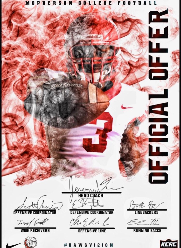 Malakai_Armour1's tweet photo. Blessed To Receive My 1st Official Football Offer ππ¨ Glad to be actually recognized for my abilities β Would Like to Thank The Staff Of McPherson College Football Team And Everyone Who Has Supported Me Through This Journey β
#GoBulldogs πΆ
#ManyToCome @ARFBALLRANKINGS https://t.co/YVuurY1ymc