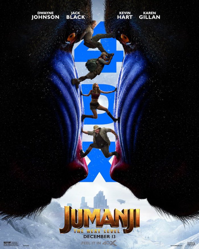 Bck2TheMovies's tweet photo. Whilst Jumanji is a good movie it's @4DXglobal that sweeps it up and takes it to the next level. REVIEW - https://t.co/vbMrqKqJ9u #JumanjiTheNextLevelReview #Jumanji2 #4DXReview #4DX https://t.co/GaWnbkQtiY