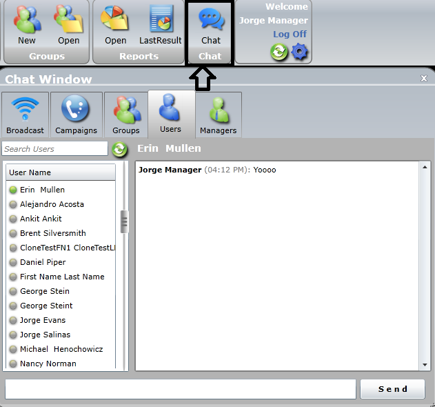 SpitFireDialers's tweet photo. Tip of the day: With the chat functionality, which is free with a review at https://t.co/88V7LmFulR, you can chat to your agents from the manager console. On the agent side, their chat button will light up to let them know they have a message, whether using webagent or desktop. https://t.co/PjRcr7Tm1Y
